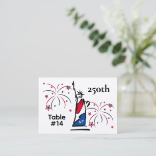 Statue of Liberty w/ Fireworks 250th Independence Place Card