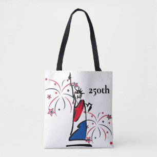 Statue of Liberty w/ Fireworks 250th Independence Tote Bag