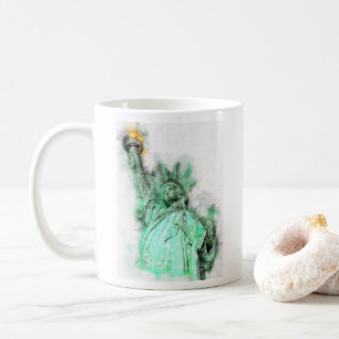Statue of Liberty Watercolor Close-up Portrait Coffee Mug