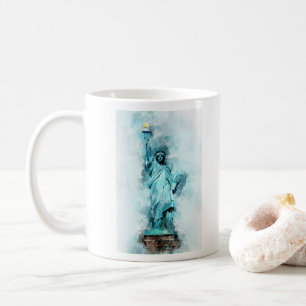 Statue of Liberty Watercolor Coffee Mug