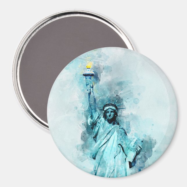 Statue of Liberty Watercolor Magnet (Front/Back)