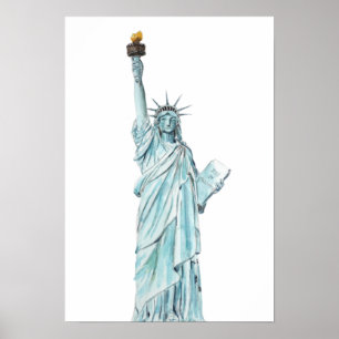 Statue of Liberty watercolor Poster
