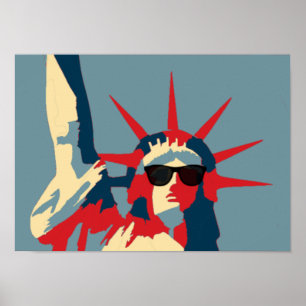 Statue of Liberty Wearing Sunglasses Poster
