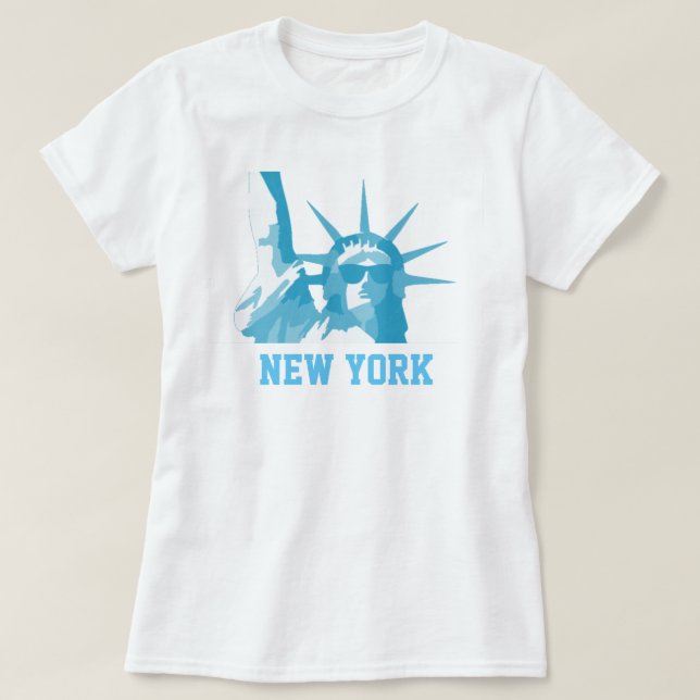Statue of Liberty Wearing Sunglasses T-Shirt (Design Front)