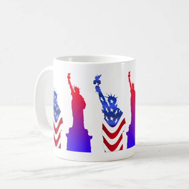 Statue of Liberty White Coffee Mug (Front Left)