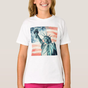 Statue of Liberty with American flag T-Shirt