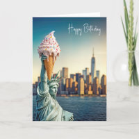 Statue of Liberty With Birthday Ice Cream Cone Car
