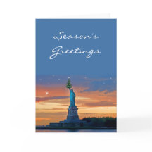 Statue of Liberty with Christmas Tree