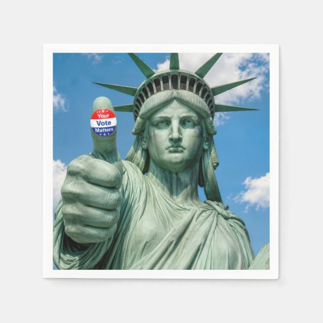 Statue of Liberty with Election Sticker Napkin (Front)