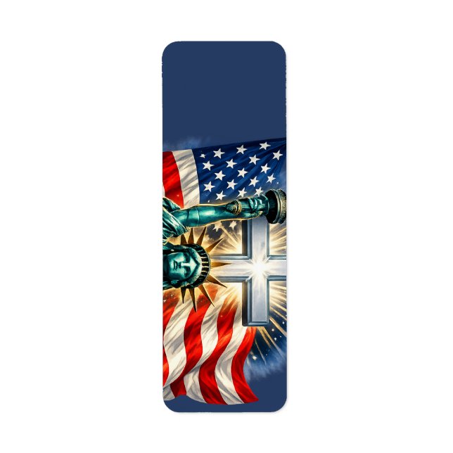 Statue of Liberty with Flags and Cross (Front)