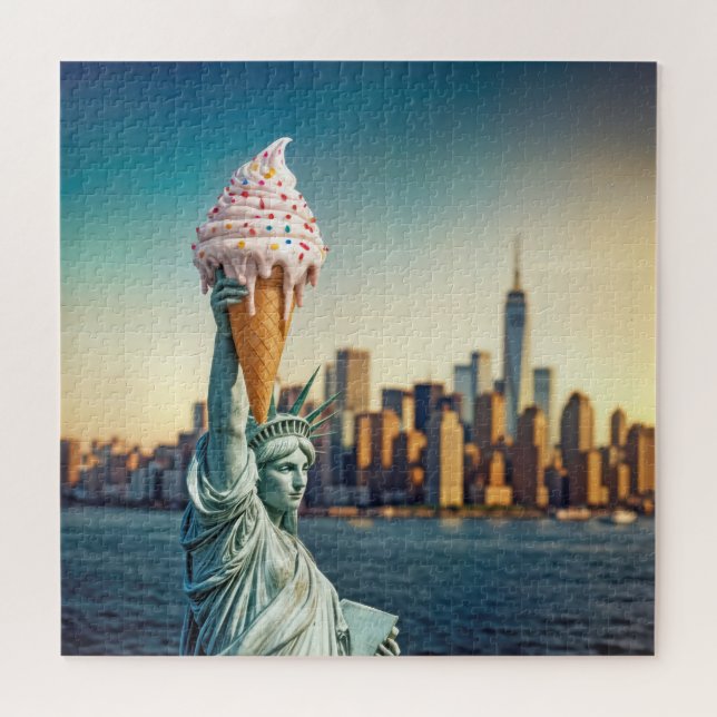 Statue of Liberty With Ice Cream Cone Jigsaw Puzzle (Horizontal)