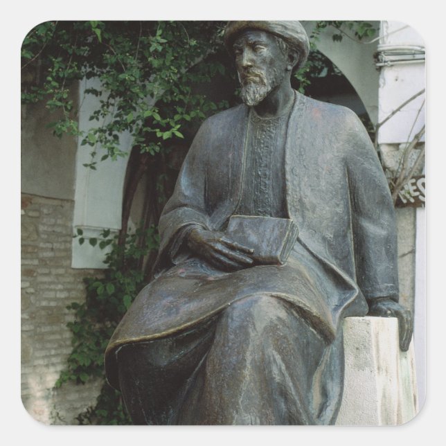 Statue of Moses Maimonides Square Sticker (Front)
