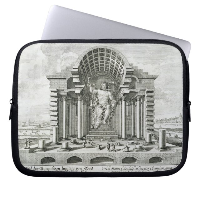 Statue of Olympian Zeus, made by Phidias in gold a Laptop Sleeve (Front)