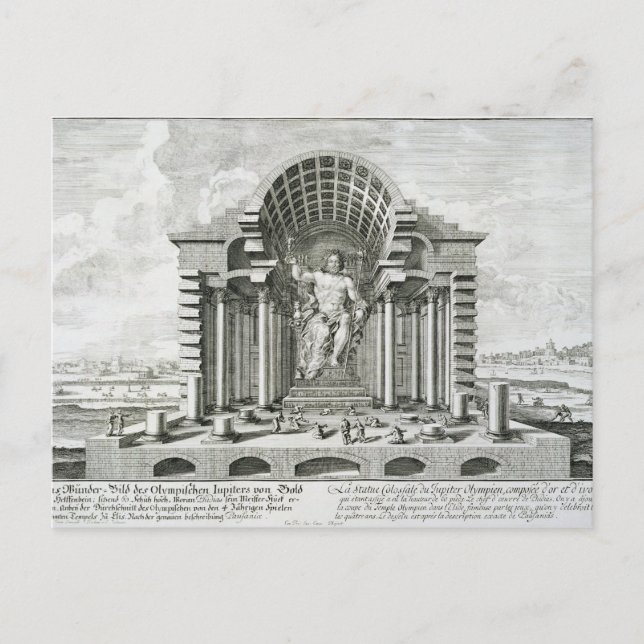 Statue of Olympian Zeus, made by Phidias in gold a Postcard (Front)