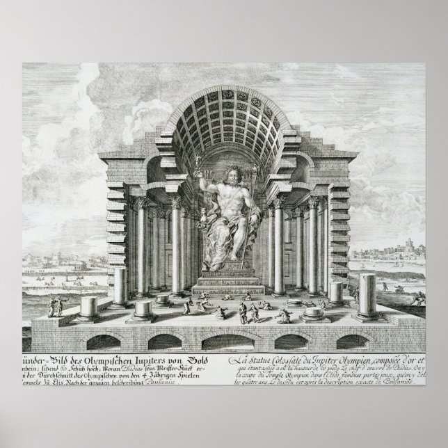 Statue of Olympian Zeus, made by Phidias in gold a Poster (Front)