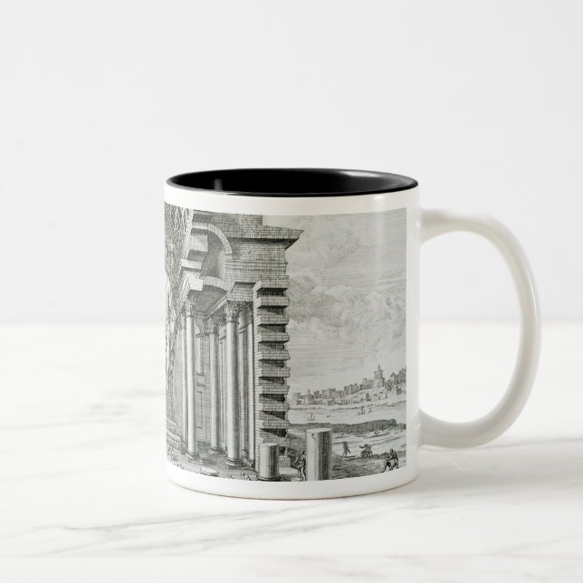 Statue of Olympian Zeus, made by Phidias in gold a Two-Tone Coffee Mug (Right)