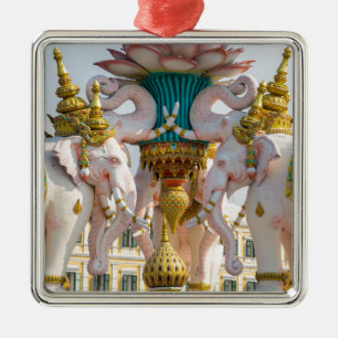 Statue of pink elephants Bangkok Thailand Metal Tree Decoration