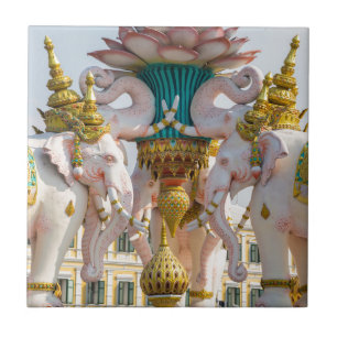 Statue of pink elephants Bangkok Thailand Tile