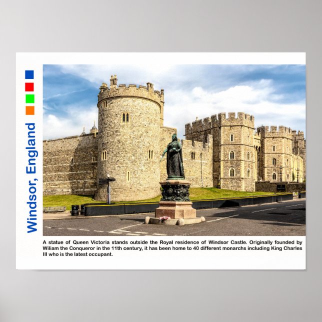 Statue of Queen Victoria outside, Windsor Castle Poster (Front)