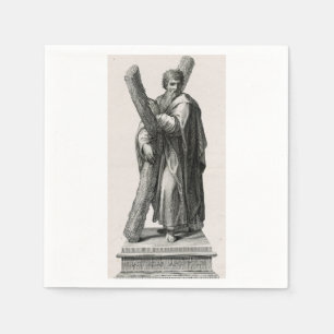 Statue of Saint Andrew Apostle with cross Napkin