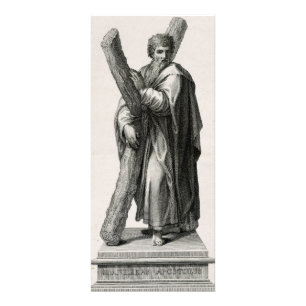 Statue of Saint Andrew Apostle with cross Rack Card