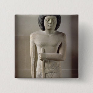 Statue of Sepa, Old Kingdom (painted limestone) 15 Cm Square Badge