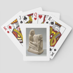 Statue of Setau presenting the cobra goddess Nekhb Playing Cards