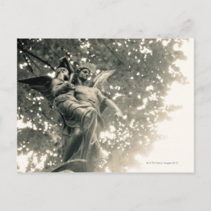 Statue of St Michael, Pere Lachaise Cemetery, Postcard