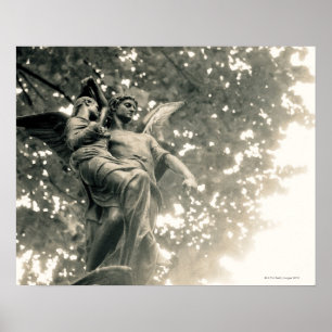 Statue of St Michael, Pere Lachaise Cemetery, Poster
