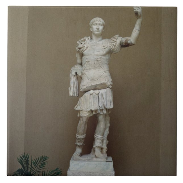 Statue of the Emperor Trajan (53-117 AD) (marble) Tile (Front)