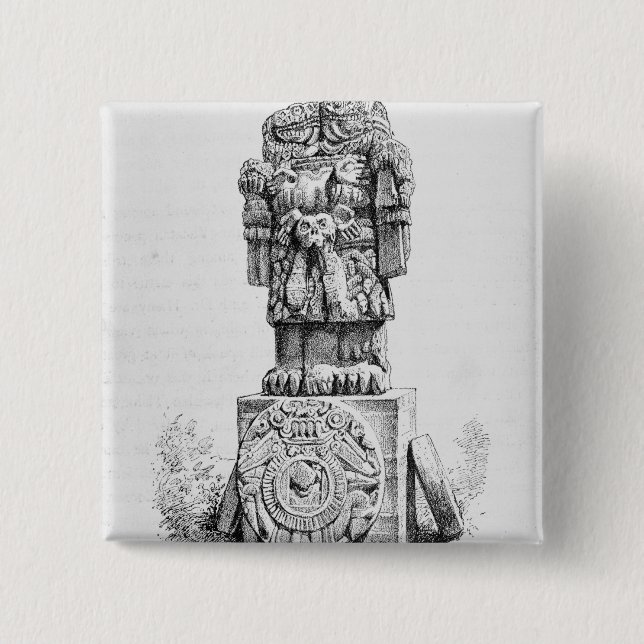 Statue of the Goddess Coatlicue 15 Cm Square Badge (Front)