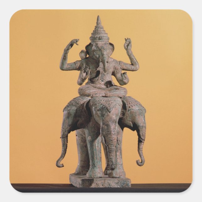 Statue of the Hindu God Ganesh Square Sticker (Front)
