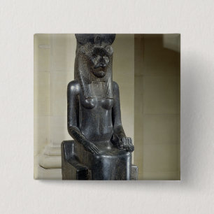 Statue of the lion-headed goddess Sekhmet, from th 15 Cm Square Badge