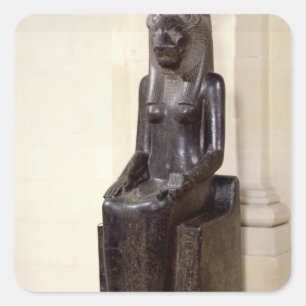 Statue of the lion-headed goddess Sekhmet Square Sticker