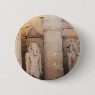 Statue of the Pharaoh Ramses II, Luxor Temple 6 Cm Round Badge