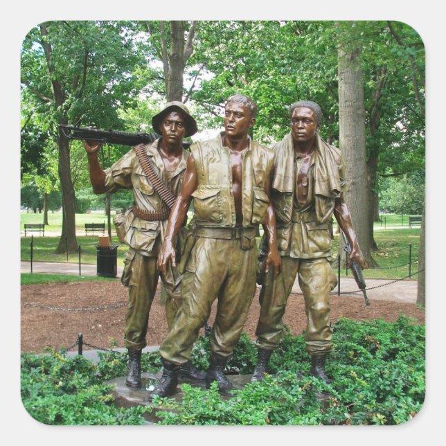Statue of the Three Servicemen | Vietnam War Square Sticker (Front)