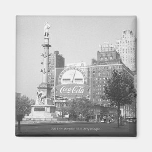 Statue on american city square B&W Magnet