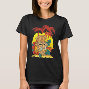 Statue Tiki Mask Polynesian Luau Party Hawaiian Ti T-Shirt