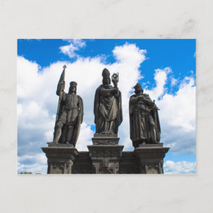 Statues in Charles Bridge Postcard