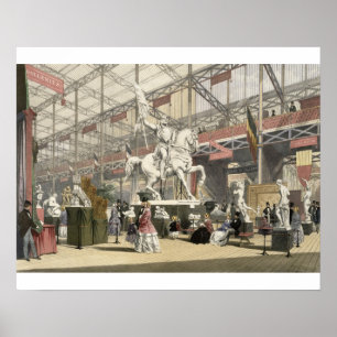 Statues in the Belgium section of the Great Exhibi Poster