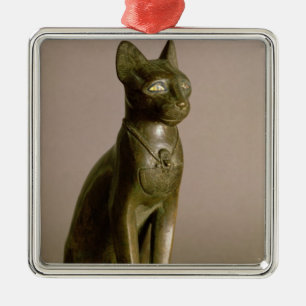 Statuette of a cat representing the goddess Bastet Metal Tree Decoration