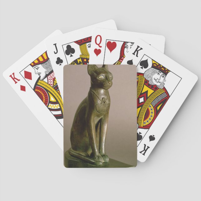 Statuette of a cat representing the goddess Bastet Playing Cards (Back)
