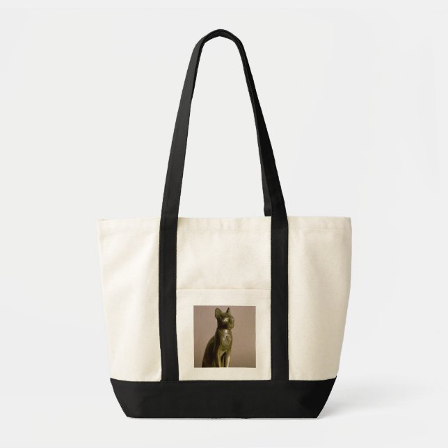 Statuette of a cat representing the goddess Bastet Tote Bag (Front)
