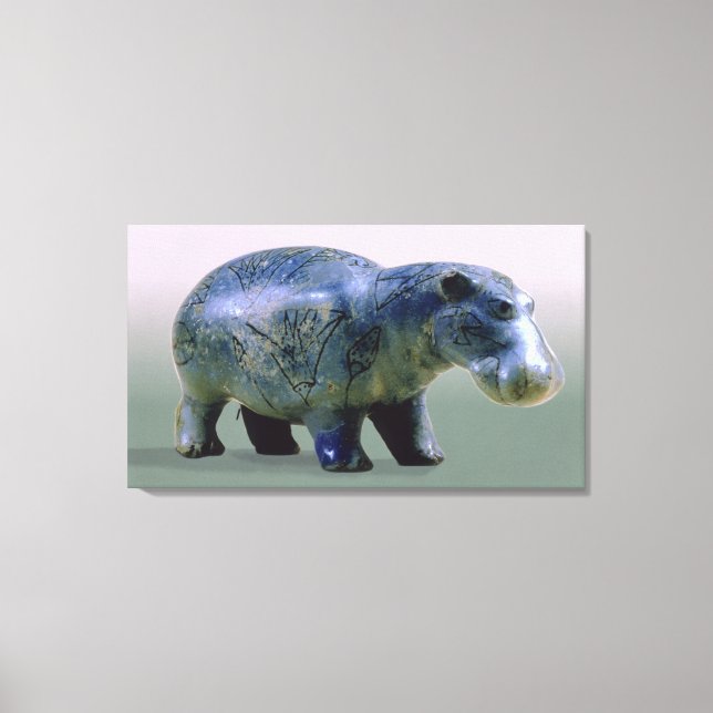 Statuette of a hippopotamus canvas print (Front)