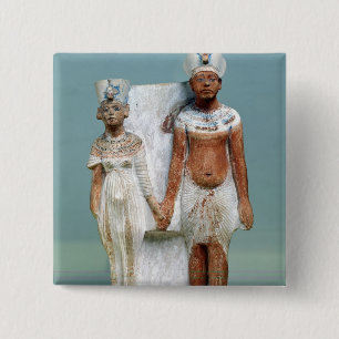 Statuette of Amenophis IV  and Nefertiti 15 Cm Square Badge