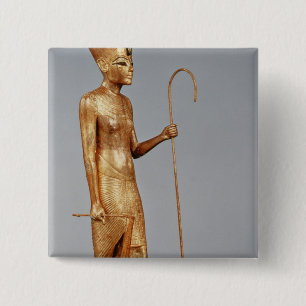 Statuette of king wearing the red crown of 15 cm square badge