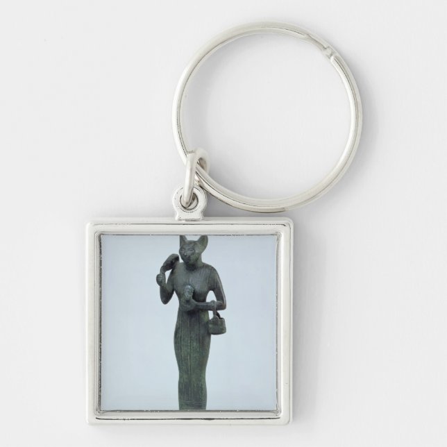 Statuette of the goddess Bastet Key Ring (Front)