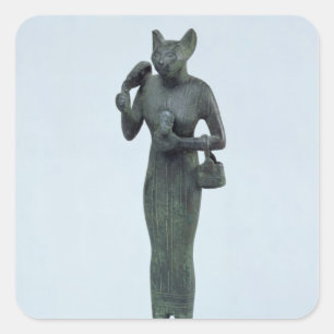 Statuette of the goddess Bastet Square Sticker