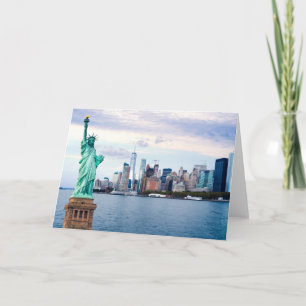 Status of Liberty with World Trade Center Card