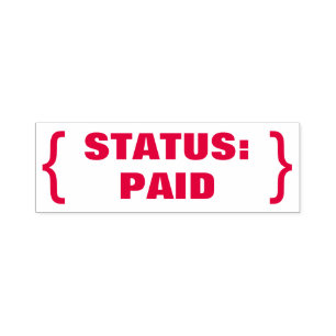 "STATUS: PAID" Rubber Stamp